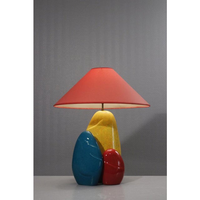 Large Pebble Ceramic Table Lamp by François Chatain, France, 1990s For Sale - Image 3 of 14