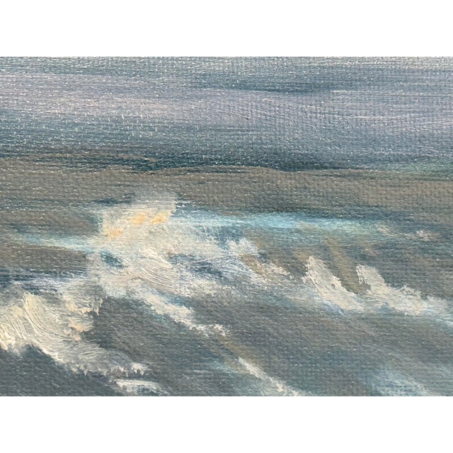 F. Yayboke Turkish Coastal Seascape Signed Oil Painting, Circa 1960's For Sale - Image 9 of 12