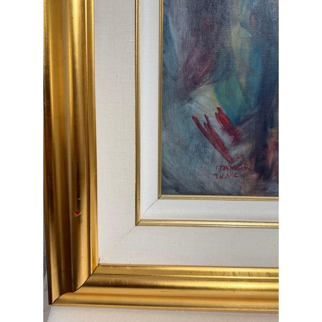 Itamar Siani, Rare Jewish Yemenite Woman Oil Painting Israeli Girl Judaica Itamar Siani, 1979 For Sale - Image 9 of 11