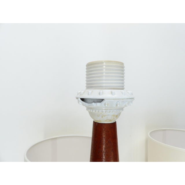 Scandinavian Teak and Mosaic Table Lamps, Denmark, 1960, Set of 2 For Sale - Image 9 of 10