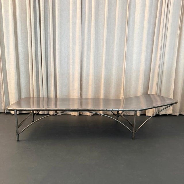 Industrial Early 20th Century Industrial Brushed Steel Infirmary Bed Chaise Longue For Sale - Image 3 of 10