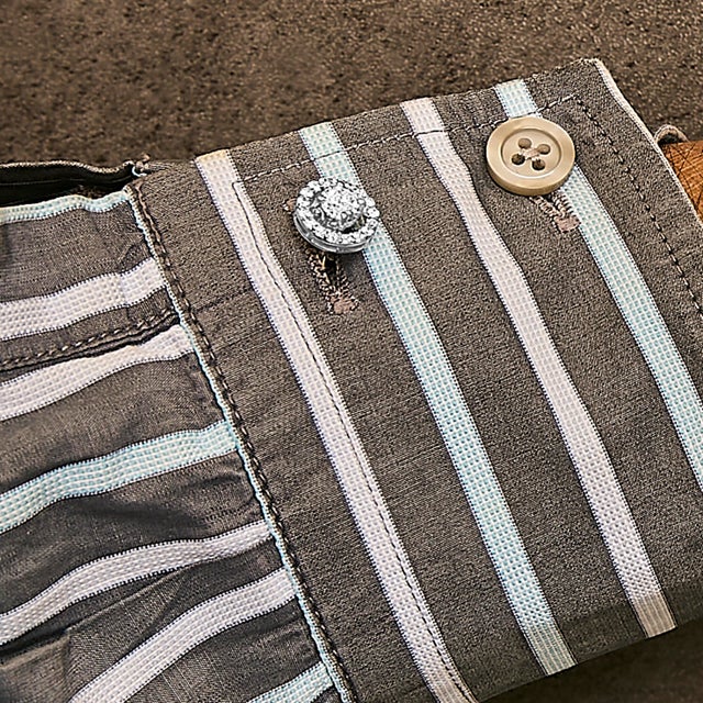 Men's 14K White Gold 1 3/4 Cttw Lab Grown Diamond Halo Cufflink, A Pair For Sale - Image 4 of 5