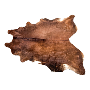 Vintage Mid Century Genuine Cowhide Textile Art – Rich Saddle Brown – 94” X 76”