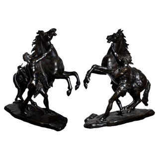 19th Century Bronze Horse and Charioteer Original Decorative Sculpture For Sale