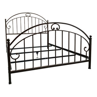 Traditional Iron Scroll Bed Frame From Ethan Allen For Sale