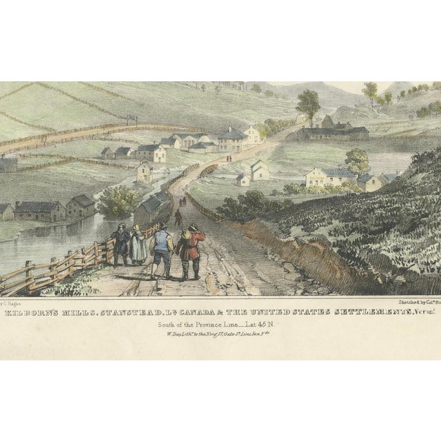 Kilborns Mills at the Canada-U.S. Border, 1800s, Paper For Sale - Image 3 of 7