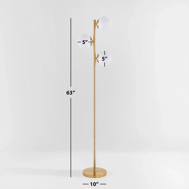 Devlyn 3-Light 62" Floor Lamp in Gold For Sale - Image 9 of 9