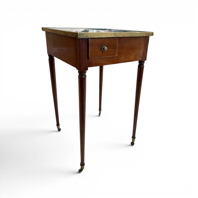 18th Century French Louis XVI Walnut Rafraichissoir Table With Turquin Marble For Sale - Image 4 of 6