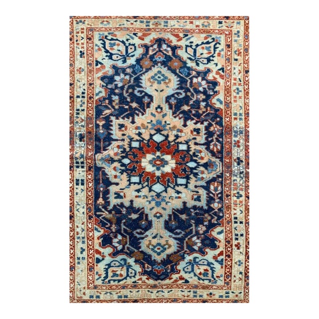 1950s Old Vintage Persian Bakhtiari Area Rug 4x6 For Sale