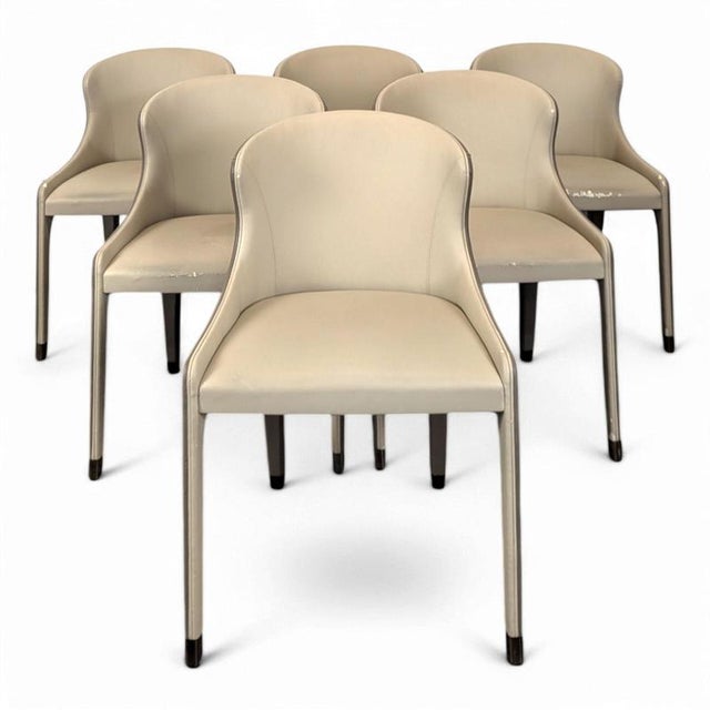 Cream Chairs by Enrico Franzolini for Roche Bobois, Set of 6 For Sale - Image 8 of 8