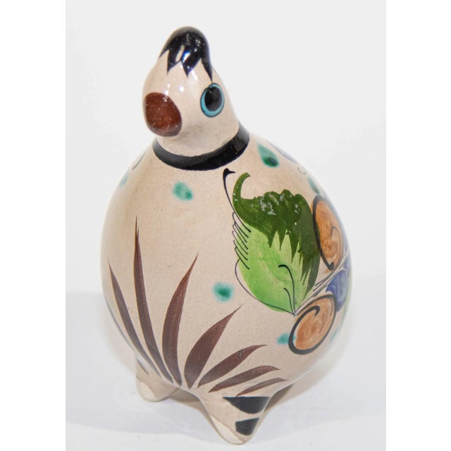 Mexican Vintage Ken Edwards Tonala Pottery Hand Painted Quail Bird For Sale - Image 4 of 10