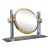 Karl Springer Tabletop Vanity Mirror in Nickel and Brass Circa 1980s For Sale