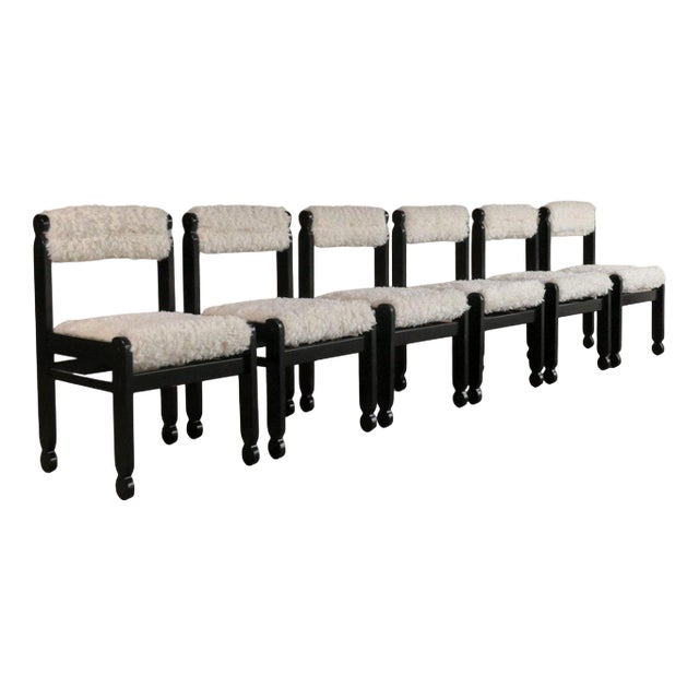 Fluffy Dining Chairs, 1980s, Set of 6 For Sale