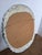 White Vintage Painted Ruffled Oval Mirror With Bow For Sale - Image 8 of 10