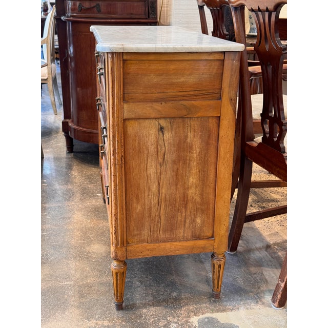 Late 18th Century Louis XVI Walnut Commode With Marble Top For Sale - Image 11 of 11