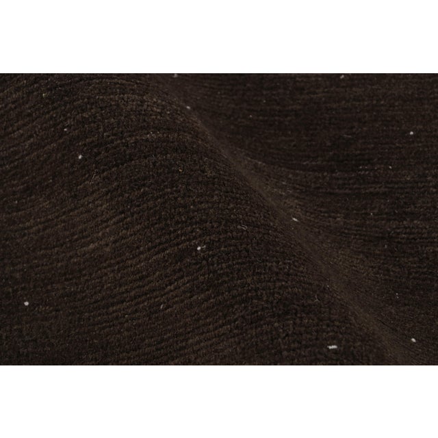 Textile Rug & Kilim’s Extra-Long Runner Rug in Textural Monochrome Brown For Sale - Image 7 of 8