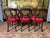 English Napoleon Iii Red Velvet Chairs, Set of 6 For Sale - Image 3 of 10