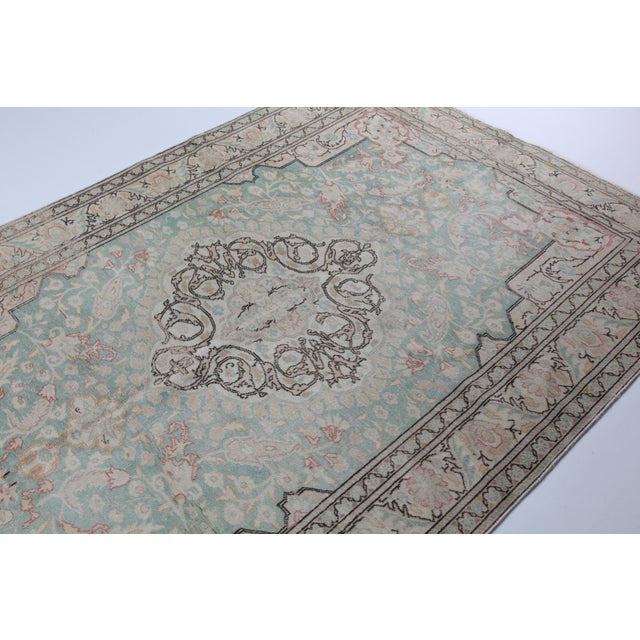 1960 Handmade Double Knotted Turkish Floor Rug -4' 9'' X 6' 10'' For Sale - Image 11 of 15