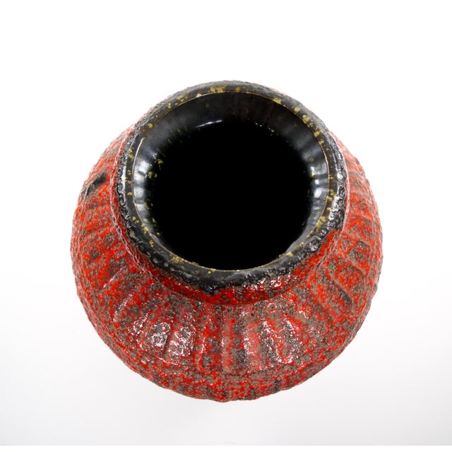 Mid-20th Century West German Large Fat Lava Decorative Vase For Sale - Image 4 of 11