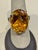 34 Ct Natural Oval Checker Board Citrine Cocktail Ring 14 Kt Yellow Gold, Estate For Sale - Image 9 of 18