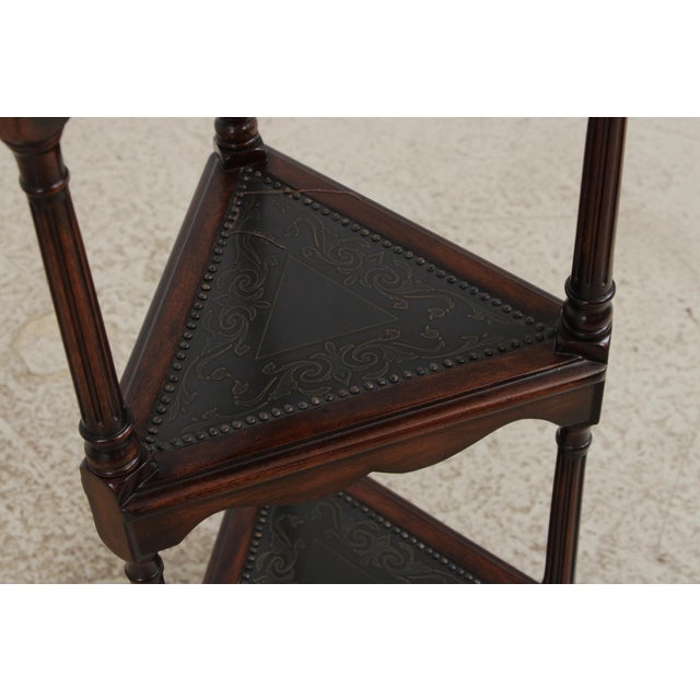 Pair of Theodore Alexander Mahogany 3 Tier Tables For Sale - Image 10 of 16