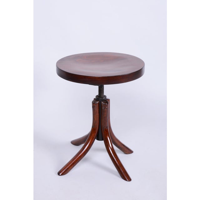 Art Deco Beech Piano Swivel Stool from Thonet, Czech, 1930s For Sale - Image 10 of 10