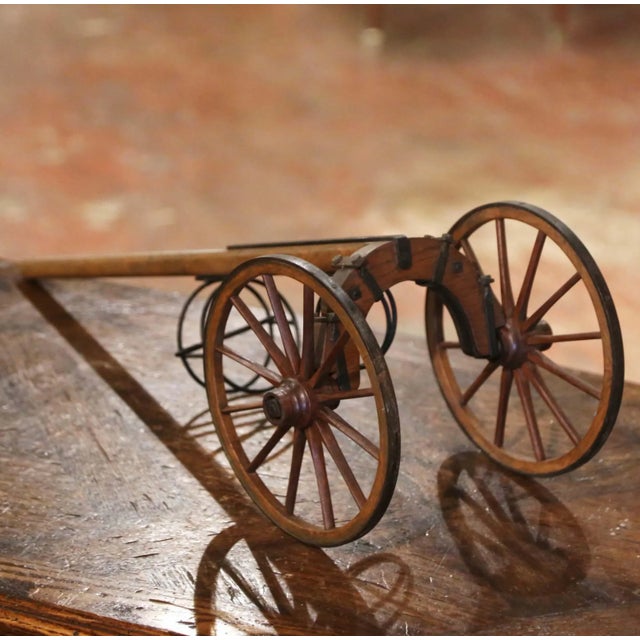 Early 20th Century French Oak and Iron Wine Bottle Carrier Trolley For Sale In Dallas - Image 6 of 9