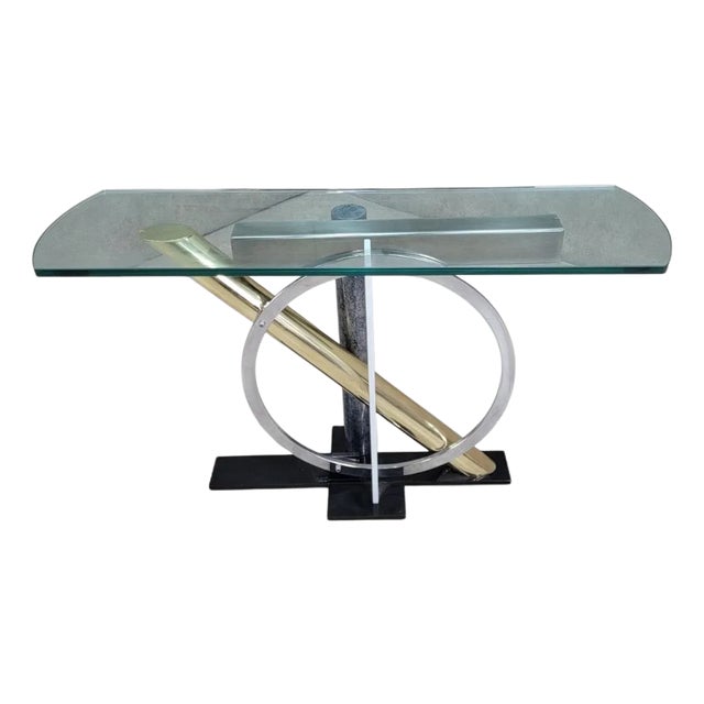 Modern Kaizo Oto Design Institute America Style Glass Top Console Table For Sale