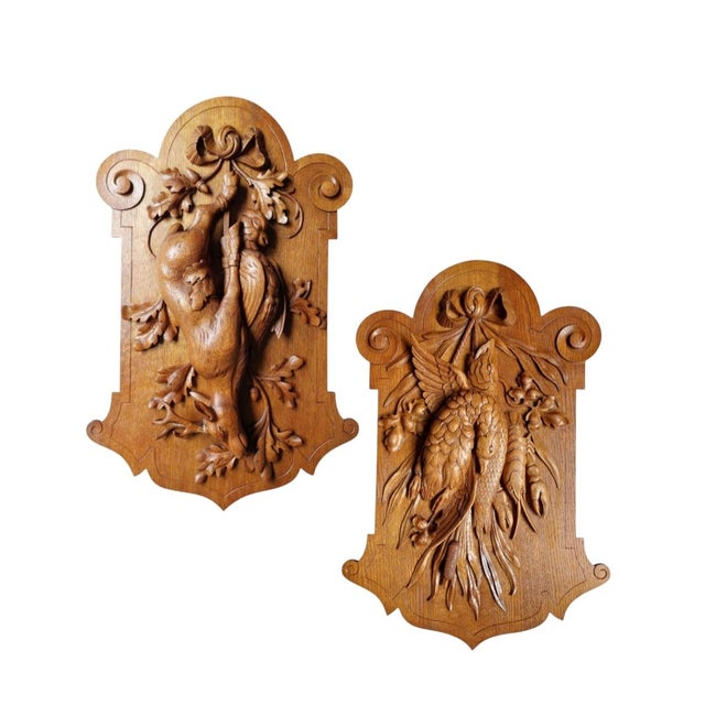 Black Forest Hunt Ing Wall Trophy, 1950s, Set of 2 For Sale - Image 11 of 11
