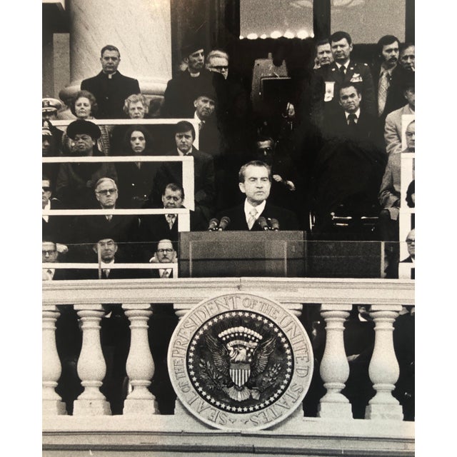 American Fred McDarrah, Vintage Print Silver Gelatin Signed Photo President Richard Nixon Innaugural, 1992 For Sale - Image 3 of 7