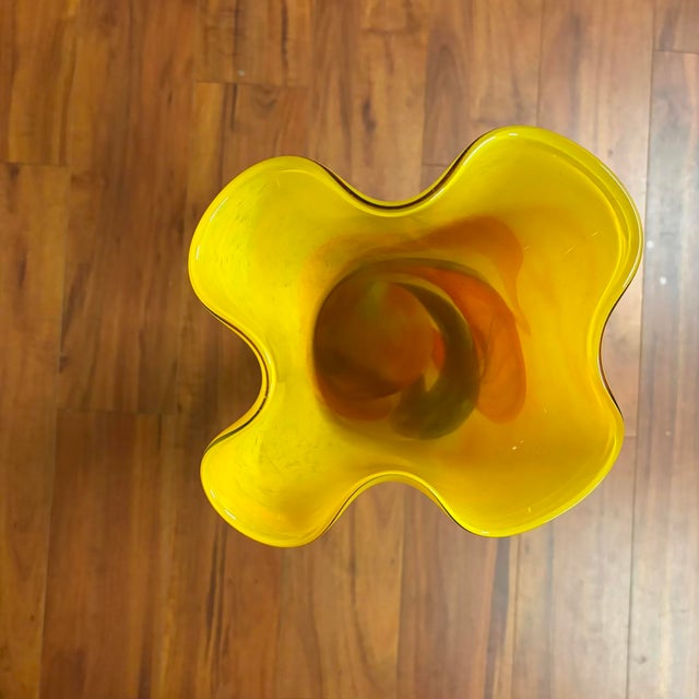 2000 - 2009 Studio Art Blown Glass Floor Vase - Signed 2003 For Sale - Image 5 of 12