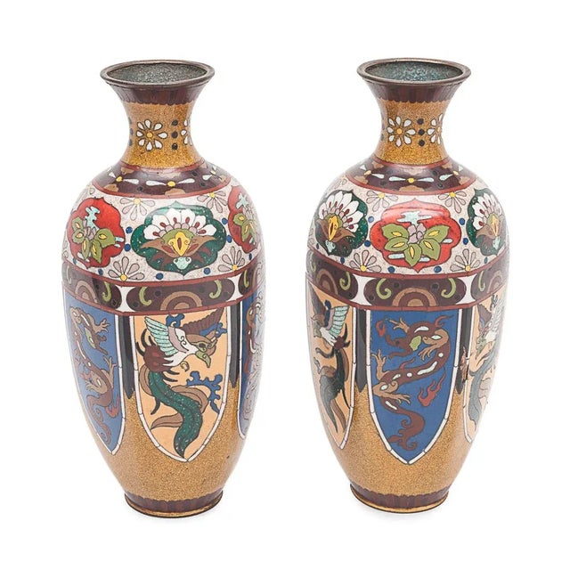 Vintage Japanese Vases, Set of 2 For Sale - Image 10 of 11
