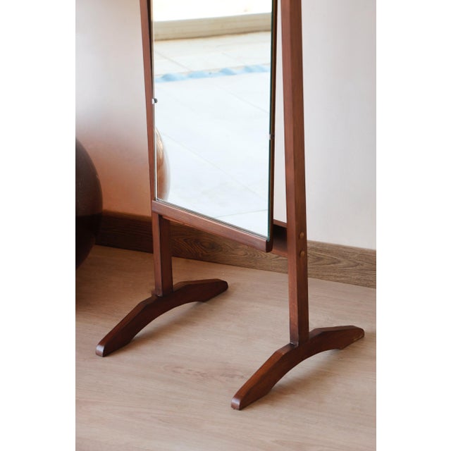 Wood Vintage Cheval Mirror in Wood, 1960s For Sale - Image 7 of 11