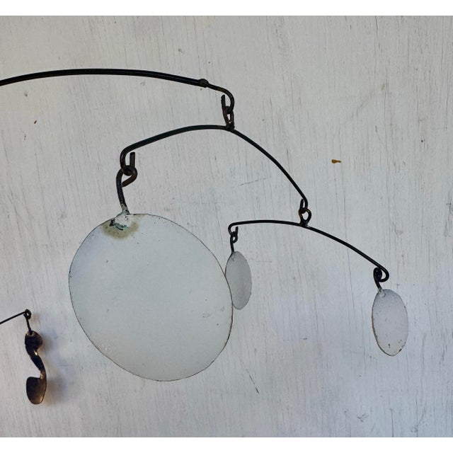 Signed RSC Steel and Bronze Table Top Mobile Sculpture Manner of Calder For Sale In West Palm - Image 6 of 11