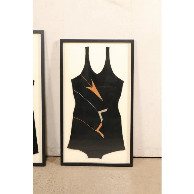 Black Collection of Framed 1920's Swimwear - Set of 3 For Sale - Image 8 of 10