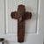 1920s Antique Art Deco Hand Carved Oak Crucifix Face of Jesus Wall Cross 25" Tall For Sale - Image 5 of 18
