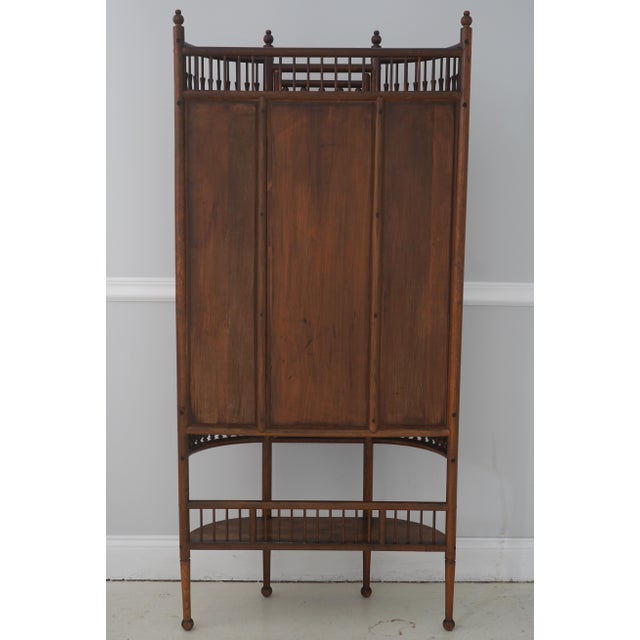 Antique Victorian Stick & Ball Oak Curio Cabinet For Sale - Image 17 of 17