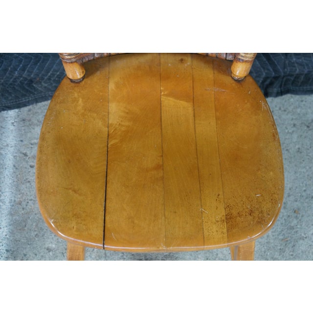4 Vintage Old Hickory Arts & Crafts Rustic Oak Herringbone Dining Side Chairs For Sale - Image 9 of 18