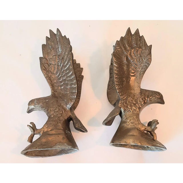 Vintage Brass Eagle Bird Bookends Usa America For Sale - Image 10 of 12