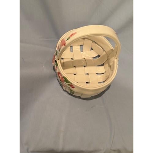 Contemporary Ceramic Basket - Handmade/Handpainted; Made in Italy; Display or Use For Sale - Image 3 of 5