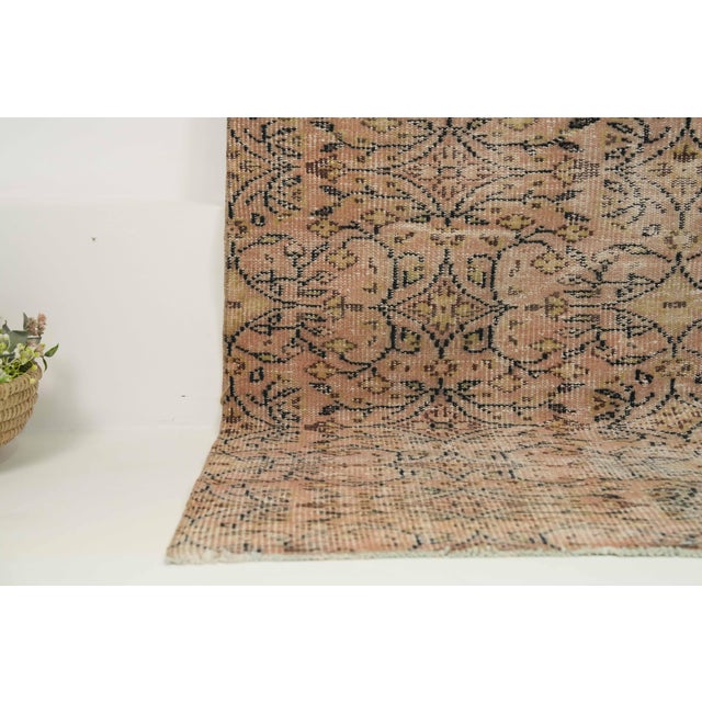 Beige 1970s Vintage Turkish Handmade Wool Cotton Beige Area Rug For Sale - Image 8 of 13