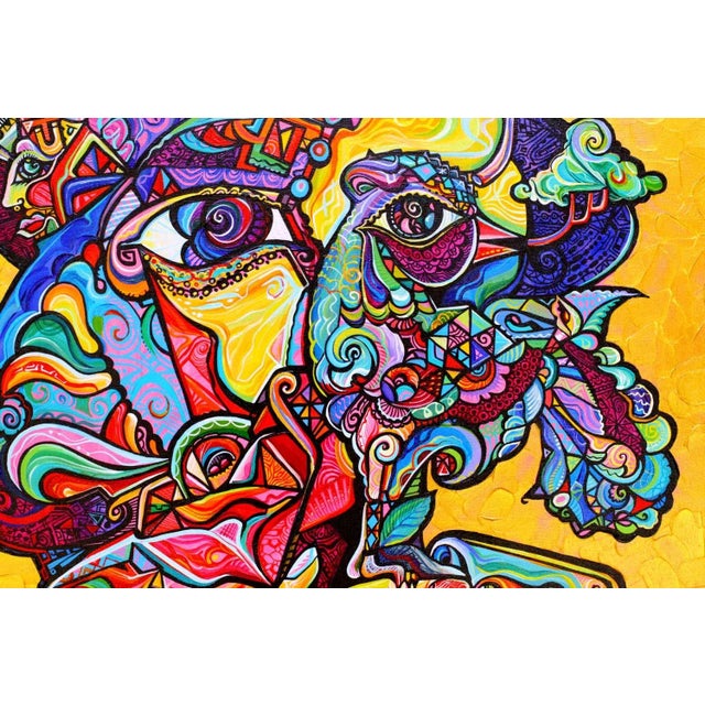 Cubism Alexander Arshansky Cubist Painting "Bird of a Feather" For Sale - Image 3 of 3