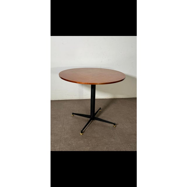Black Mid-Century Round Table from Isa, 1950s For Sale - Image 8 of 8
