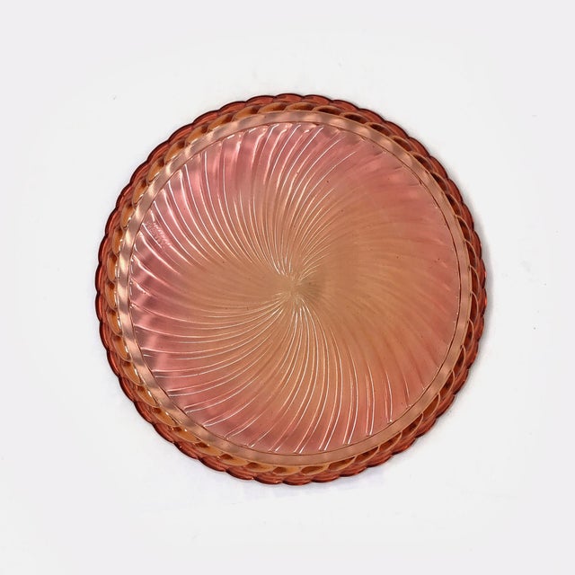 Glass Large Baccarat Rose Tiente Round Tray For Sale - Image 7 of 7