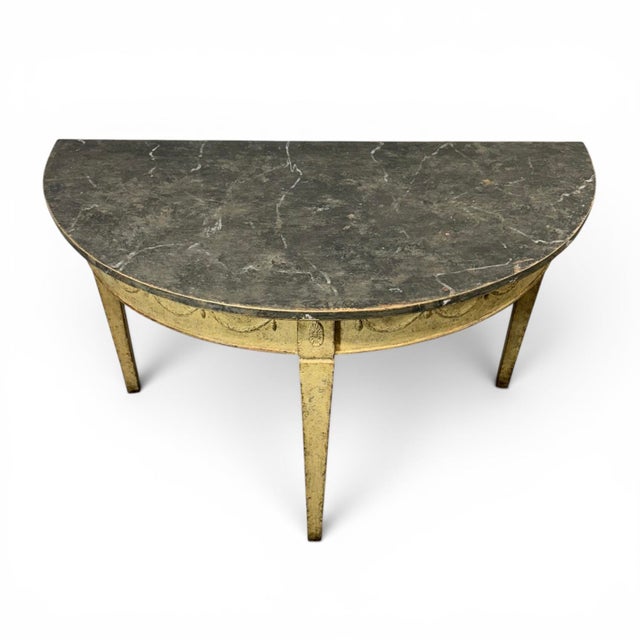 Antique Demi Lune Console Table, Set of 2 For Sale - Image 4 of 12