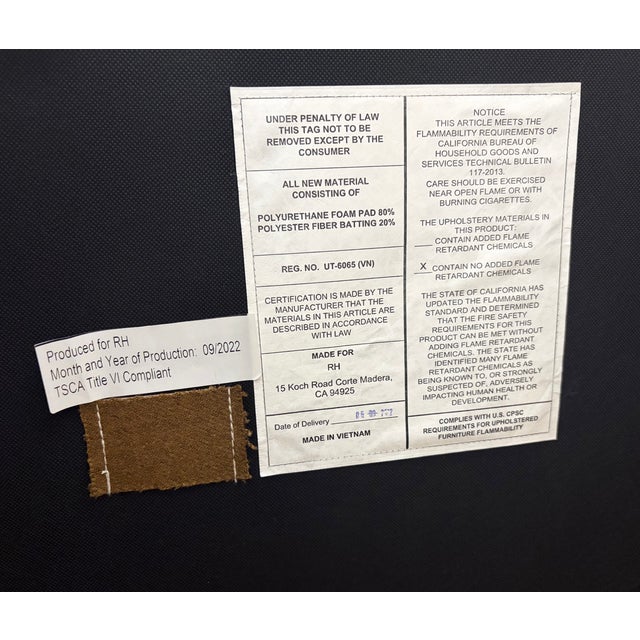 Brown Restoration Hardware Arrondi Chair Custom Fabric For Sale - Image 8 of 8