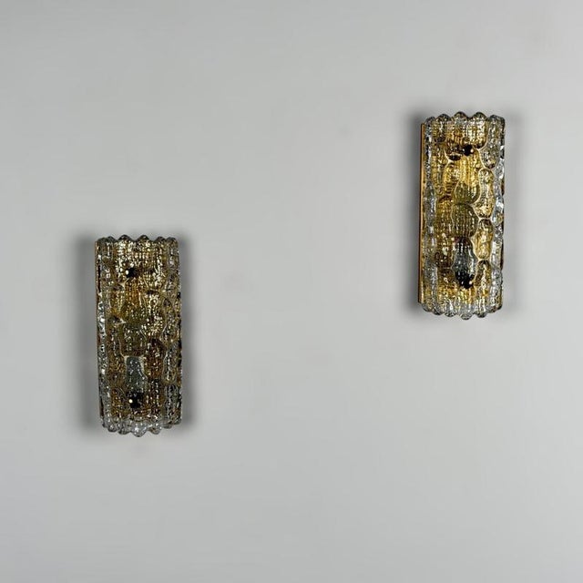 Textured Glass Wall Lights by Carl Fagerlund for Orrefors, 1970s, Set of 2 For Sale - Image 6 of 18