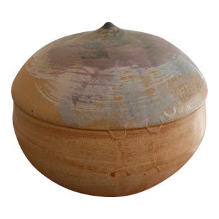 Vintage Closed Form Pottery Vase Abstract For Sale