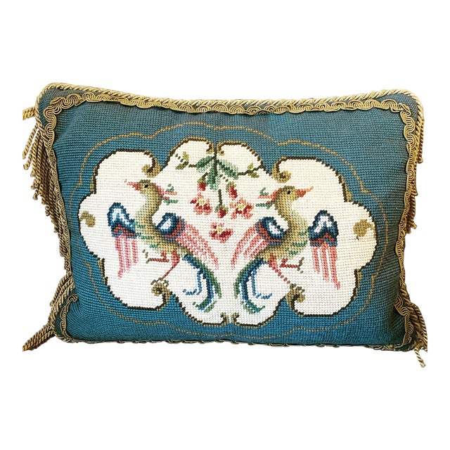 Vintage Bird Motif Needlepoint Pillow Chairish
