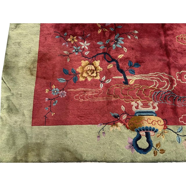 Art Deco Sensational Antique 10'x 13' Art Deco Chinese Rug For Sale - Image 3 of 13